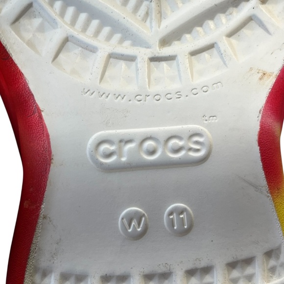 Crocs Classic Bae Tie Dye Rainbow Clogs Platform Sole Multicolor Women's Size 11 - Picture 10 of 12